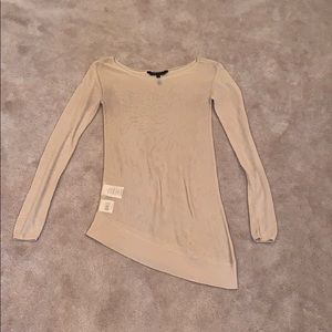 BCBGMAXAZRIA Sheer Long Sleeve Blouse